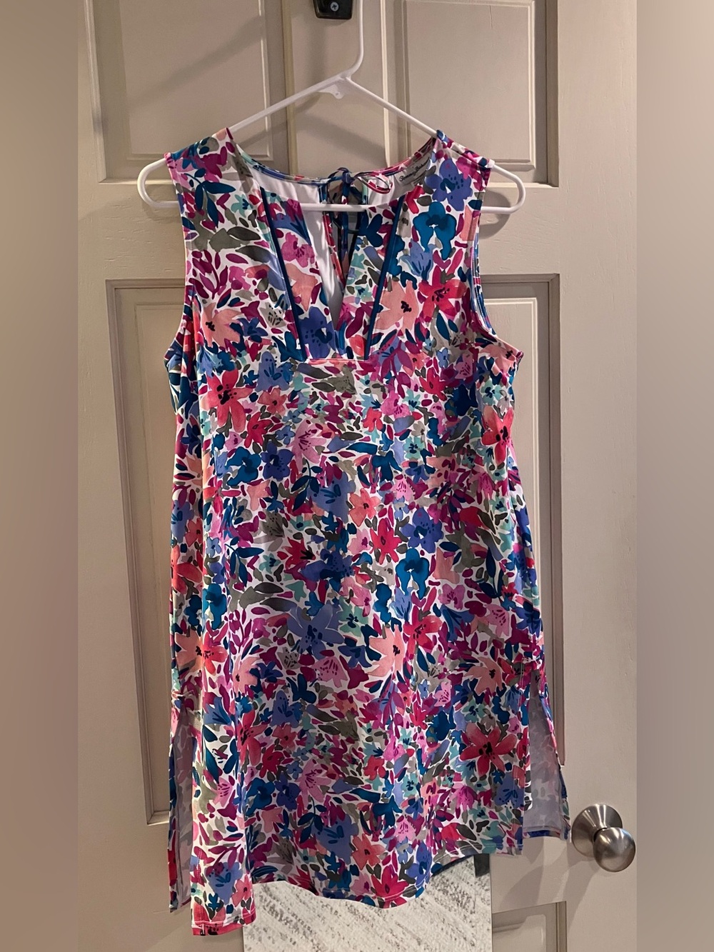 Tommy Bahama Sleeveless Floral Dress in Pink, Blue & Green